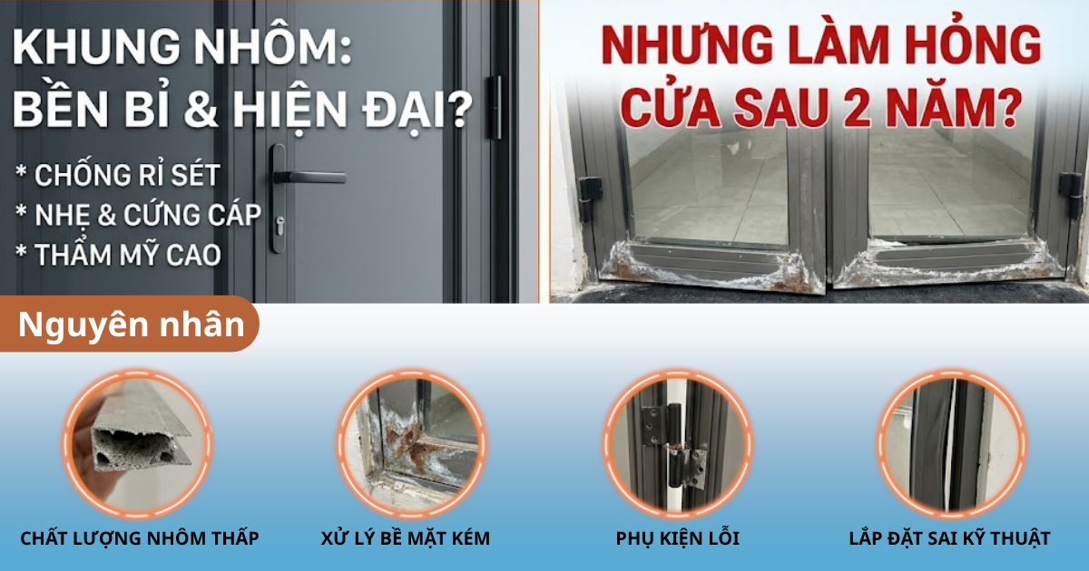 Tại sao khung nhôm tốt nhưng lại làm hỏng cả bộ cửa sau 2 năm?